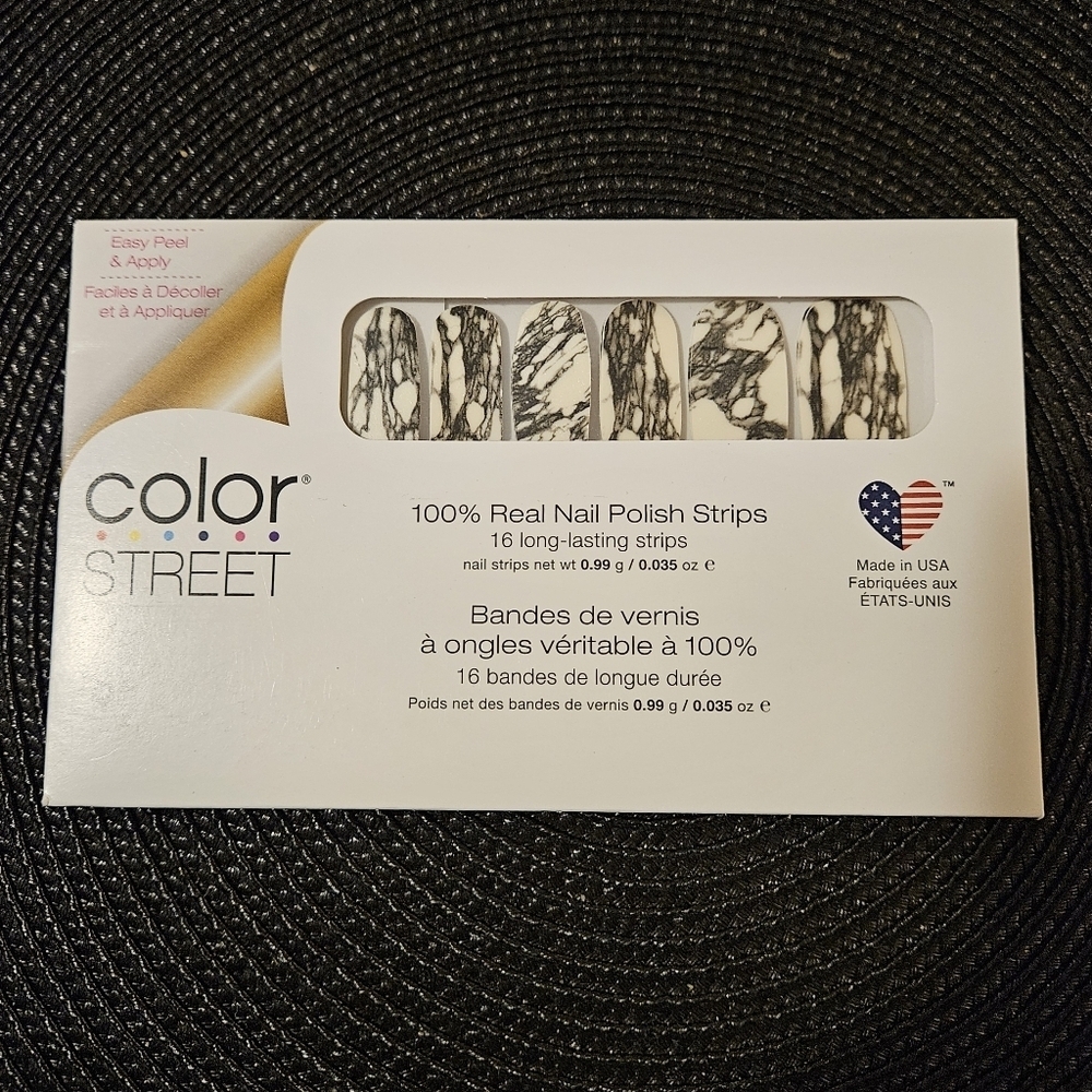 Color Street Mystic Marble Nail Strips - Black & White - Retired